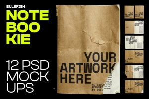 复古老物件笔记本记事本样机模板 Notebookie – Mockups Pack