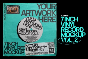复古街头说唱嘻哈黑胶唱片音乐封面设计提案样机模板 Vinyl Record Mockup Vol.2