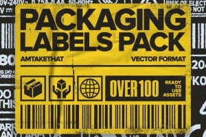 高质量企业产品包装专业行业安全注意标识标签合集包 PACKAGING LABELS PACK