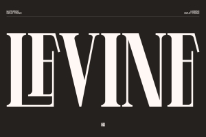 复古经典奢侈品牌设计海报杂志排版英文衬线字体 Levine Font