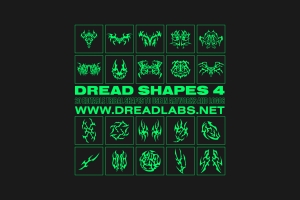 潮流酸性艺术重金属乐队标识部落纹身矢量装饰素材 Dread