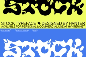 潮流Y2K千禧年酸性艺术流体锐利抽象英文字体 STOCK Typeface