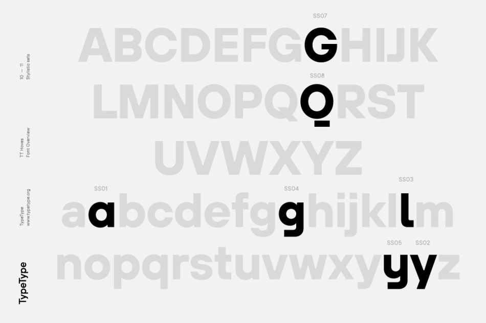 极具鲜明特色的科技风格几何无衬线英文字体家族 TypeType - TT Hoves Font Family