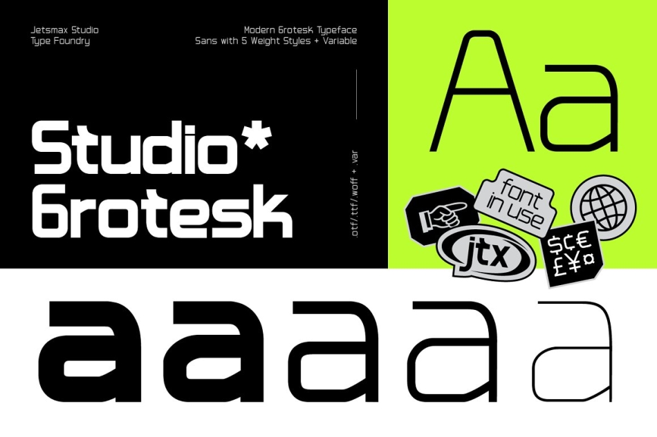 未来派酸性艺术无衬线英文字体 Studio Grotesk - Modern Typeface