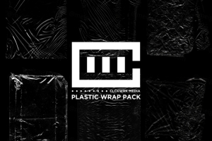 6个透明褶皱保鲜膜设计装饰素材 PLASTIC WRAP PACK