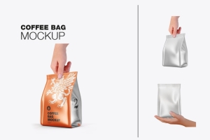 金属咖啡包装袋样机 (PSD)