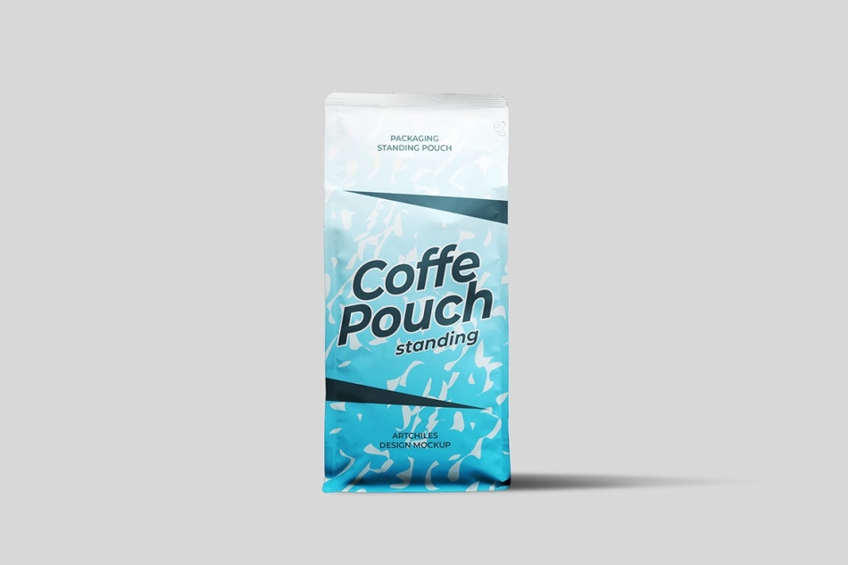 咖啡豆包装袋设计样机 (PSD,PNG,PDF)