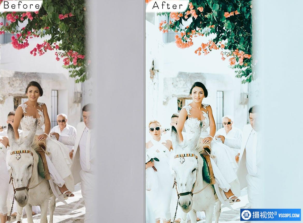 日系清新电影胶片旅拍人像调色LR预设Santorini Lightroom Presets Lightroom预设,效果图2
