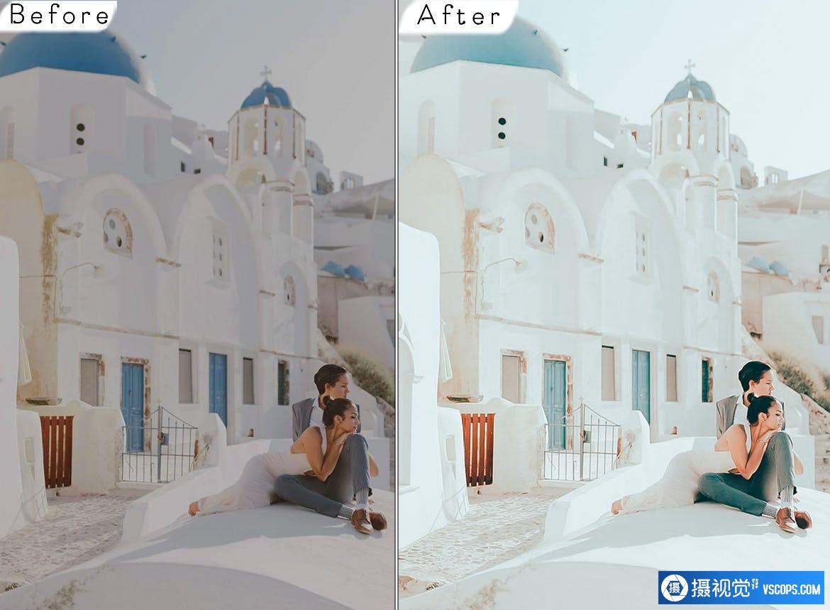 日系清新电影胶片旅拍人像调色LR预设Santorini Lightroom Presets Lightroom预设,效果图5