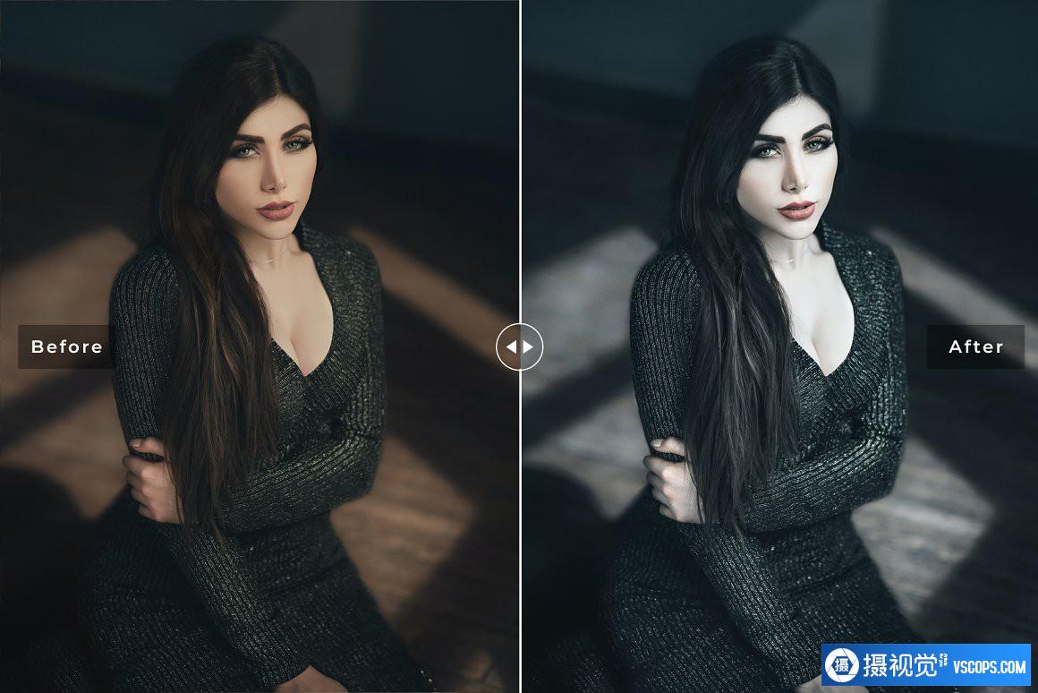 质感黑暗情绪电影人像后期调色Lightroom预设› Eerie Black Pro Lightroom Presets Lightroom预设,效果图2 质感黑暗情绪电影人像后期调色Lightroom预设› Eerie Black Pro Lightroom Presets Lightroom预设,效果图2