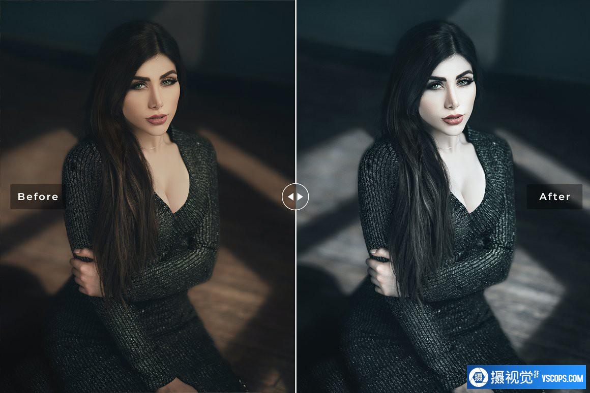 质感黑暗情绪电影人像后期调色Lightroom预设› Eerie Black Pro Lightroom Presets Lightroom预设,效果图2