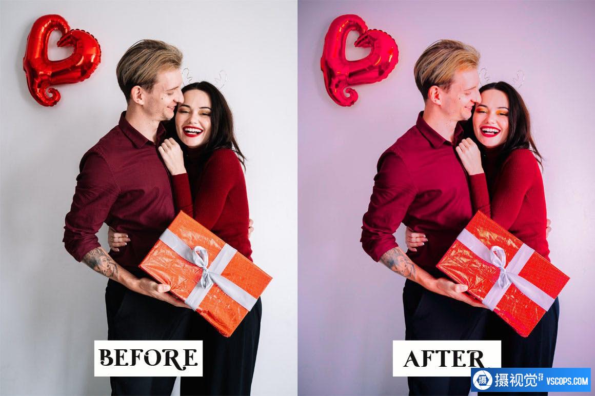 情人节人像摄影后期调色Lightroom预设 15 Valentine Lightroom Presets Lightroom预设,效果图3