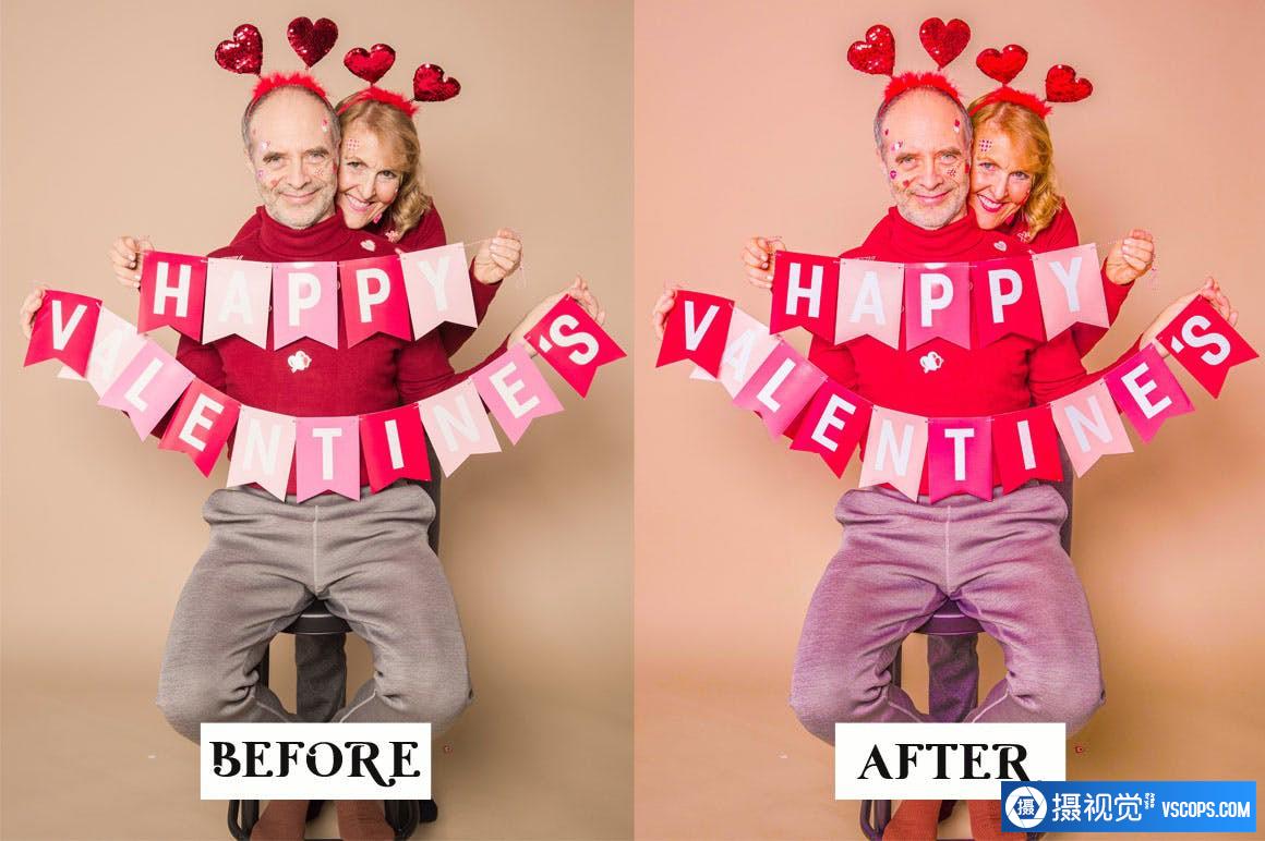 情人节人像摄影后期调色Lightroom预设 15 Valentine Lightroom Presets Lightroom预设,效果图4