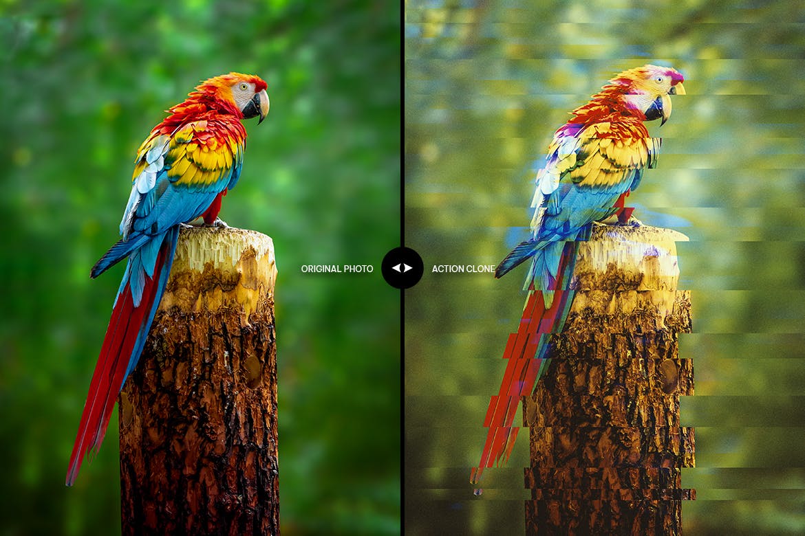 高品质的时尚高端抖音小故障切片风格photoshop动作预设插图4