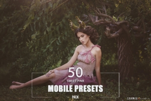 50个梦幻粉彩人像后期调色Lightroom预设 Sweet Pink Mobile Presets