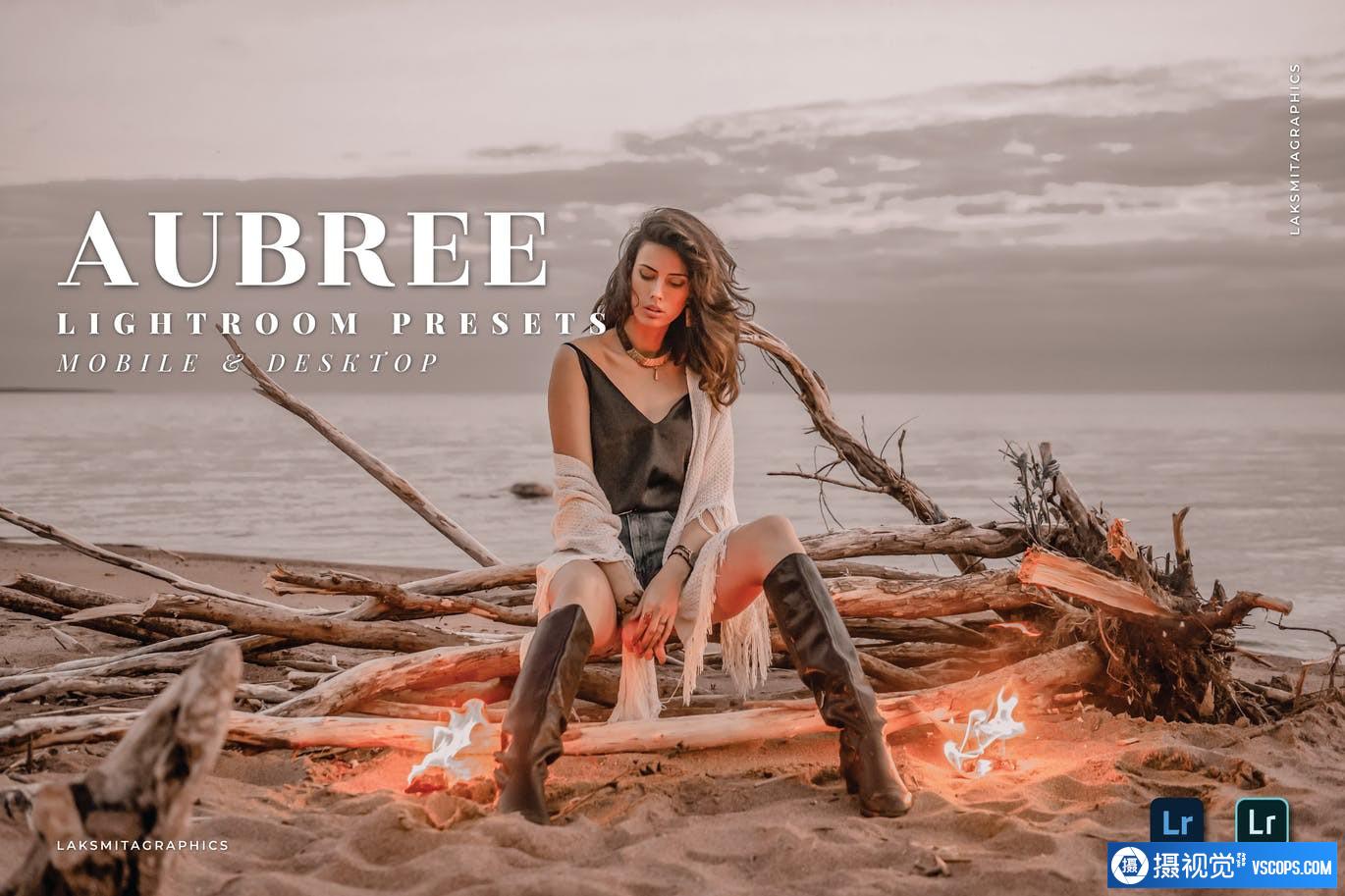 INS时尚人像流行色彩后期LR预设Aubree Mobile and Desktop Lightroom Presets Lightroom预设,效果图1