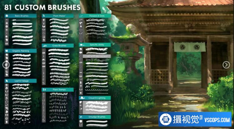 Artstation - 128个草,植物,地面纹理,云和其他Procreate笔刷,用于PS和Procreate插图2