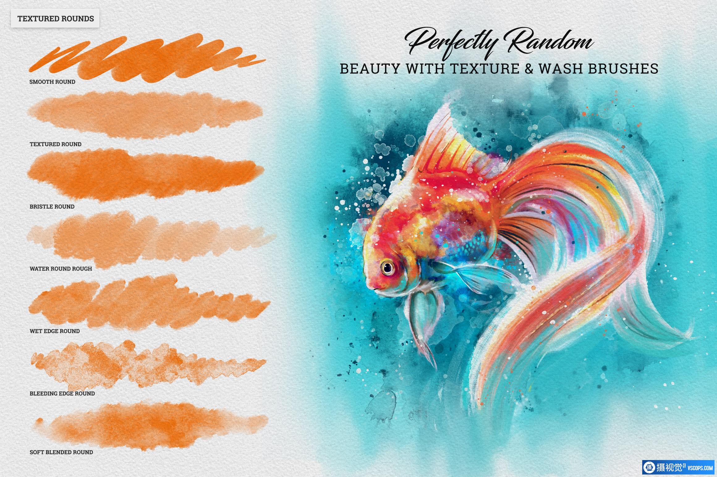 传统真实和自然的水彩画Procreate笔刷可用于iPad和Procreate笔刷插图3