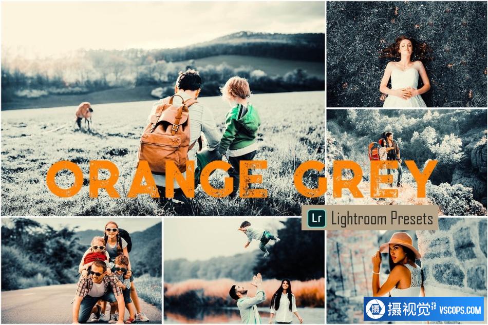 橙灰色Lightroom预设+移动Lightroom预设和ACR预设