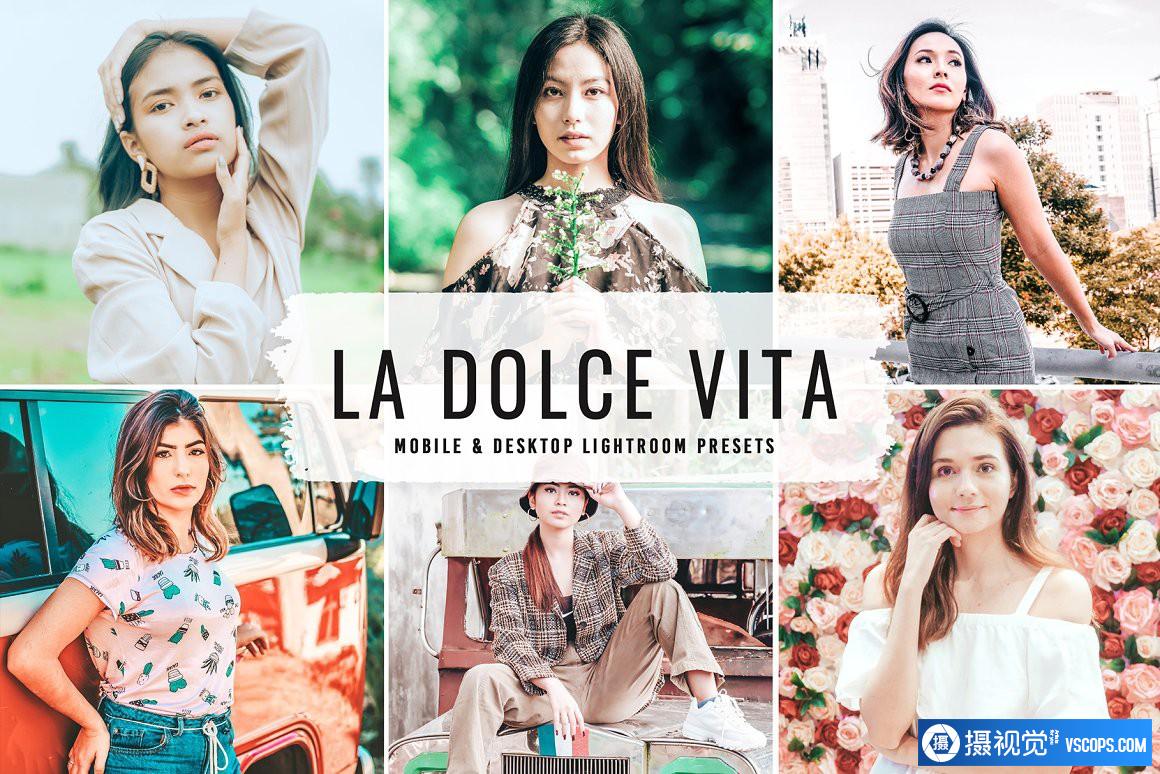 甜蜜胶片人像后期调色Lightroom预设 La Dolce Vita Pro Lightroom Presets Lightroom预设,效果图1
