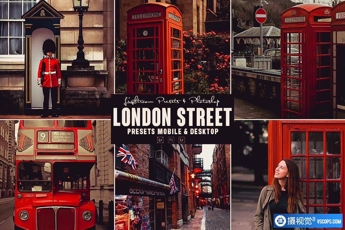 伦敦城市旅拍人文英伦风格Lightroom预设 London Photoshop Action & Lightrom Presets Lightroom预设,效果图1