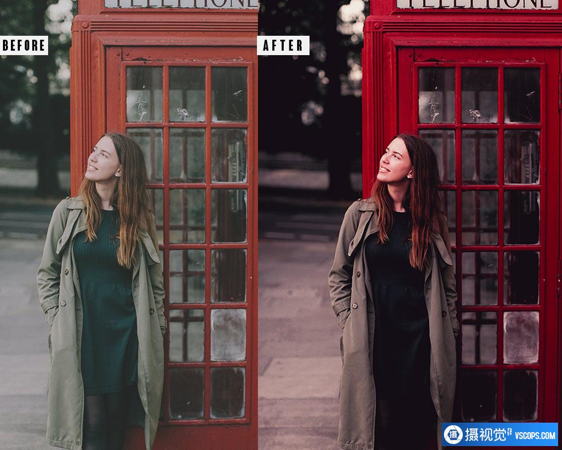 伦敦城市旅拍人文英伦风格Lightroom预设 London Photoshop Action & Lightrom Presets Lightroom预设,效果图4