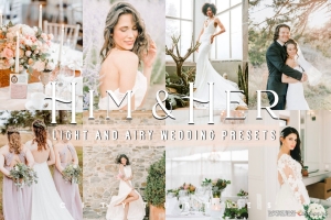 明亮通透婚礼人像胶片Lightroom预设 Light Airy Wedding HIM & HER Lightroom Presets