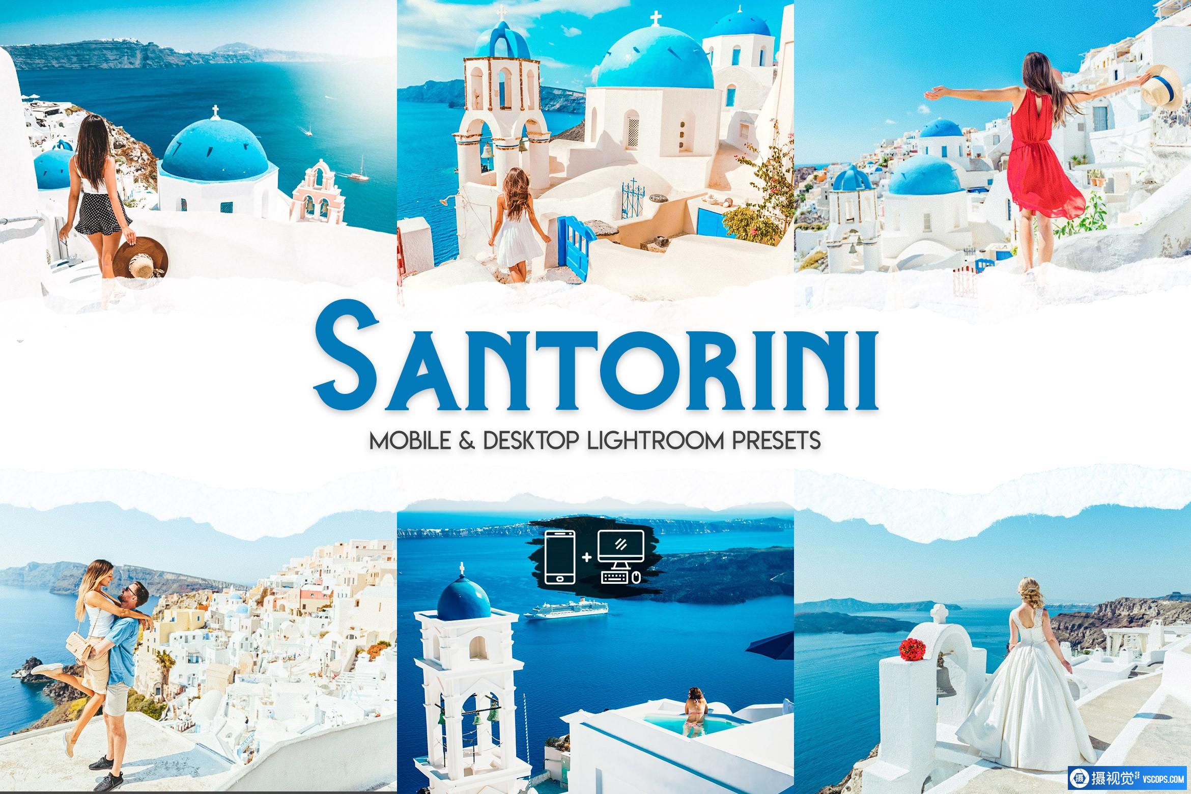 圣托里尼旅拍清新通透人像后期调色Lightroom预设 Santorini - 15 Premium Lightroom Presets Lightroom预设,效果图1