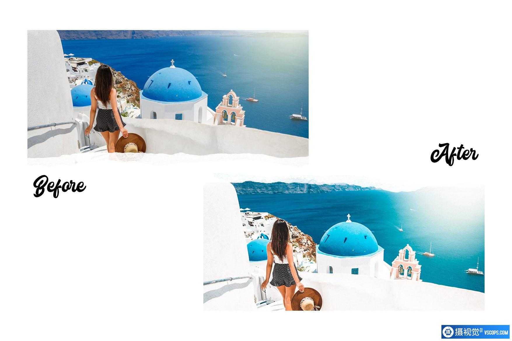 圣托里尼旅拍清新通透人像后期调色Lightroom预设 Santorini - 15 Premium Lightroom Presets Lightroom预设,效果图7