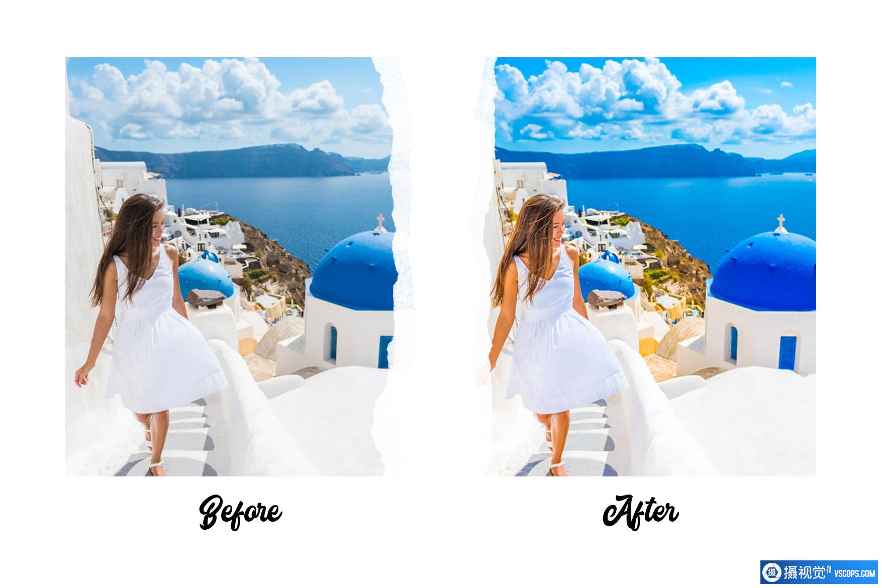 圣托里尼旅拍清新通透人像后期调色Lightroom预设 Santorini - 15 Premium Lightroom Presets Lightroom预设,效果图9 圣托里尼旅拍清新通透人像后期调色Lightroom预设 Santorini - 15 Premium Lightroom Presets Lightroom预设,效果图9