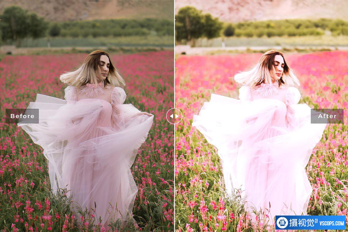 紫红色梦幻明亮人像后期调色Lightroom预设 Fuchsia Pro Lightroom Presets Lightroom预设,效果图2