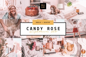 INS风糖果玫瑰色调后期调色Lightroom预设 Candy Rose Lightroom Presets