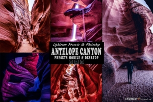 羚羊峡谷风光后期调色Lightroom预设 Antelope Canyon Action & Lightrom Presets