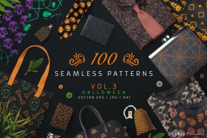 100个适用于万圣节的无缝纹理填充图案 Vol.3