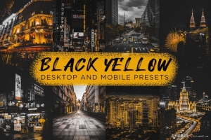 超酷黑黄色城市街拍Lightroom预设APP滤镜 Black Yellow Lightroom Presets
