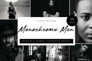经典黑白人像后期调色Lightroom预设 Lightroom Presets - Monochrome Men