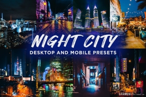 城市街拍夜景Lightroom预设移动lr滤镜 Night City Lightroom Presets