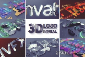 三维描边生长Logo动画AE模板- 3D Logo Reveal