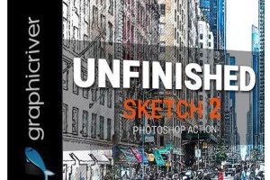 城市草图素描PS动作 2 Urban Sketch2 Photoshop Action(附视频教程)