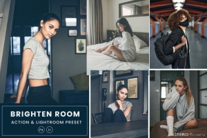 室内电影人像Lightroom预设及PS动作 Brighten Room Action & Lightrom Presets
