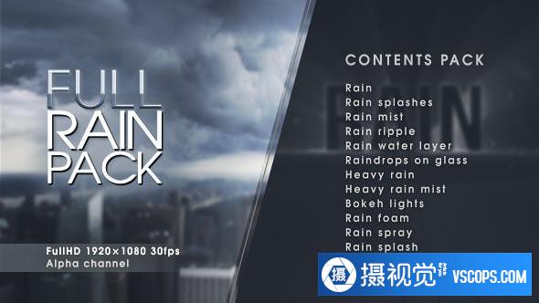 23个水滴冰雹大雨雨滴飞溅高清视频素材包 Rain