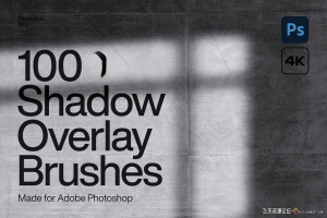 炫光光效笔刷 阴影笔刷-100种阴影叠加PS画笔 100 Shadow Overlay Photoshop Brushes