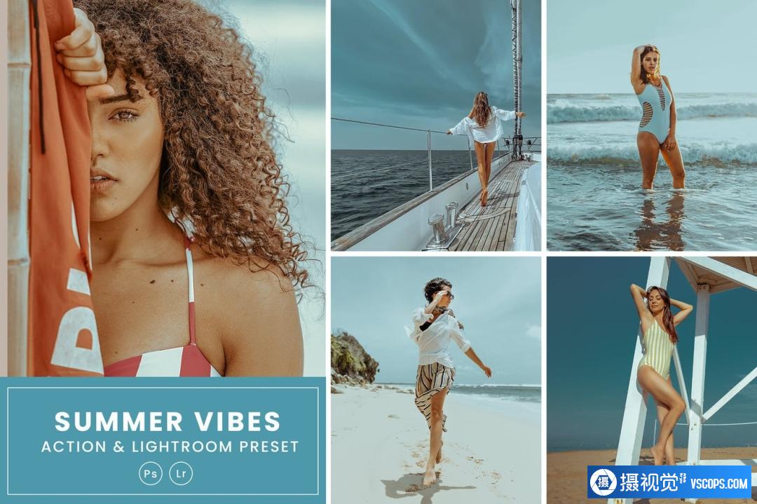夏季清新胶片写真人像PS动作及Lightroom预设 Summer Vibes Action & Lightrom Presets