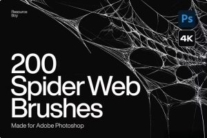 特效创意笔刷 200种蜘蛛网PS笔刷素材
