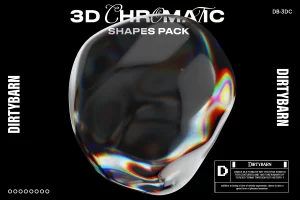50 种设计透明PNG免抠元素半音阶3d形状彩色形状包 3D Chromatic Shapes Pack
