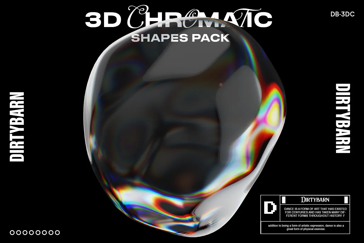 50 种设计透明PNG免抠元素半音阶3d形状彩色形状包 3D Chromatic Shapes Pack插图