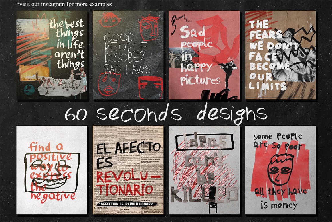 1500+ 撕纸复古报纸纹理手绘字母物体图像涂鸦数字符号免抠素材Anti Design #1 - The Chaos插图1