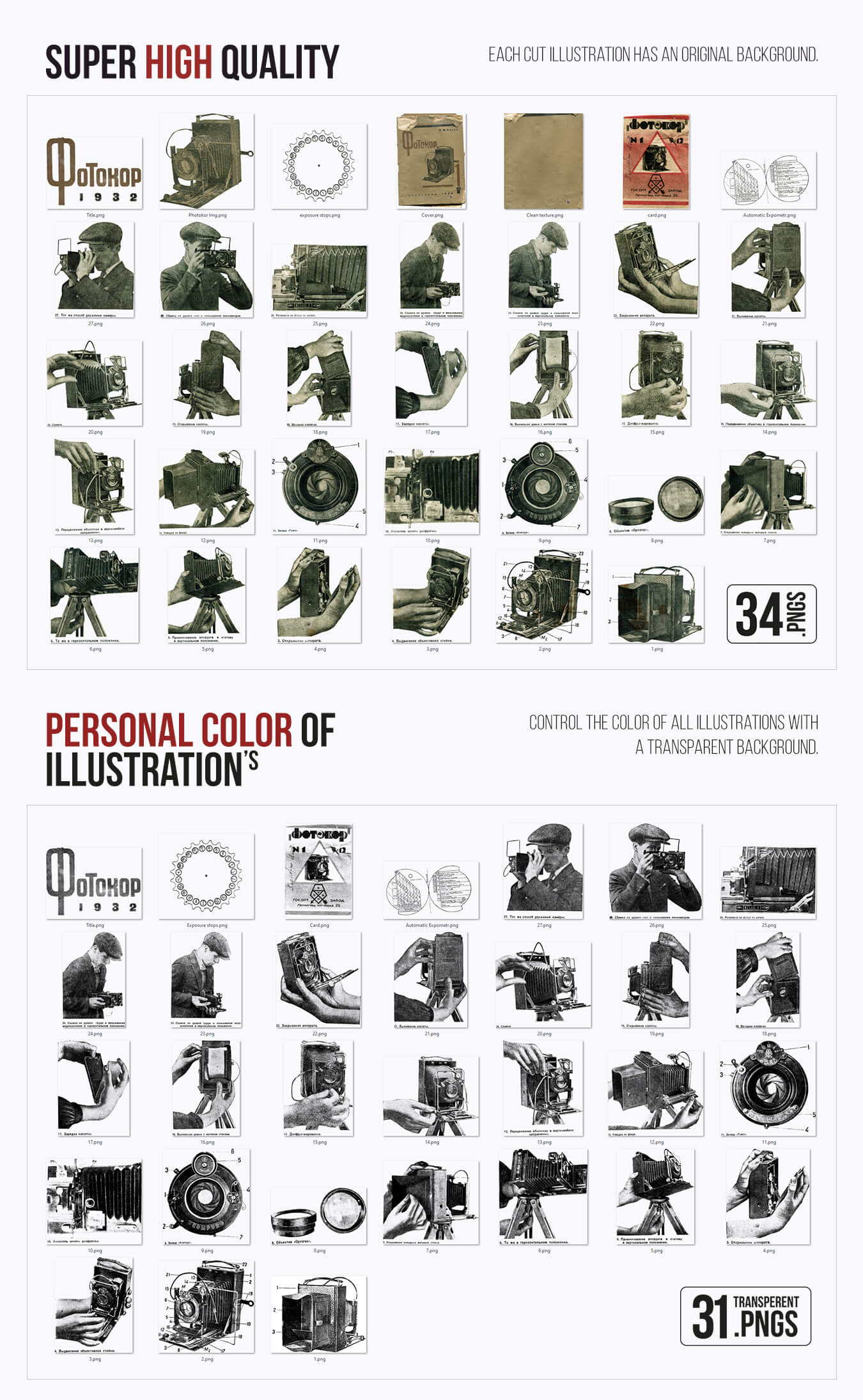 30 多幅 1932 年的复古扫描插图 — 1200 DPI插图6